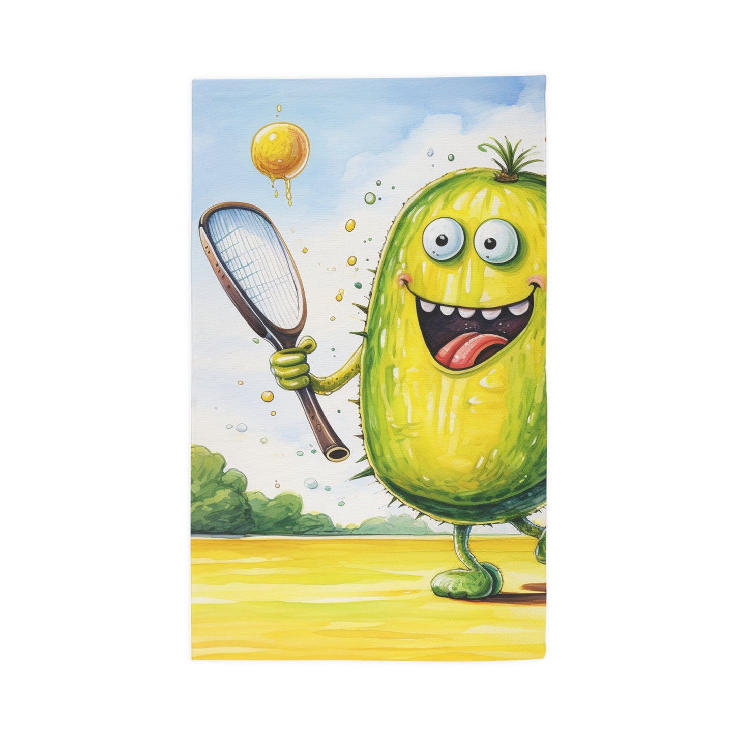 Pickleball Sport: Athletic Pickle Playing Game with Net and Paddle - Dobby Rug