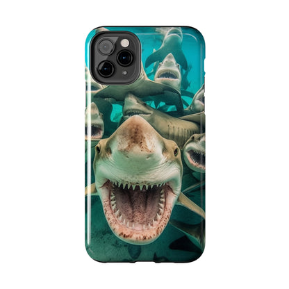 Laughing Lemon Sharks: Joyful Sea Jaws Ocean Deep - Tough Phone Cases