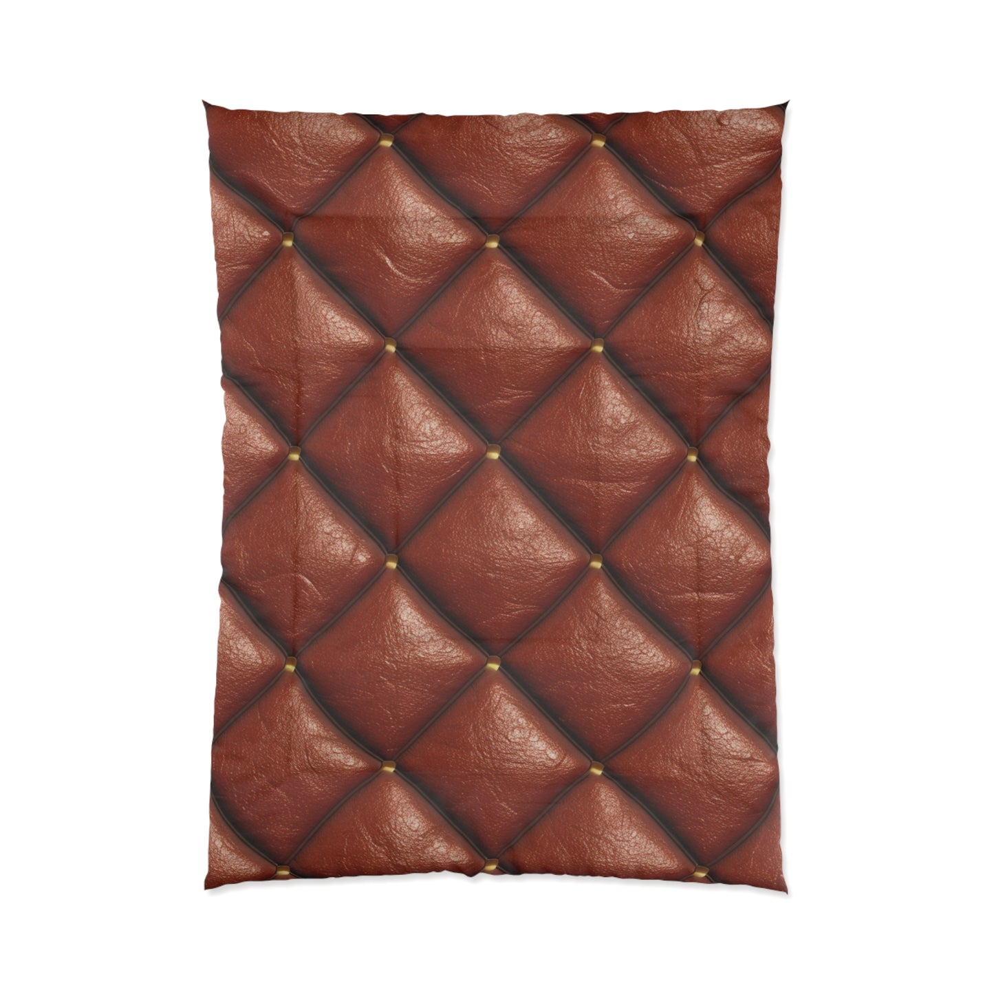 Brown Leather Cognac Pattern Rugged Durable Design Style - Bed Comforter