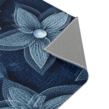 Hawaiian Flower Design - Denim-Inspired Decor Piece - Area Rugs