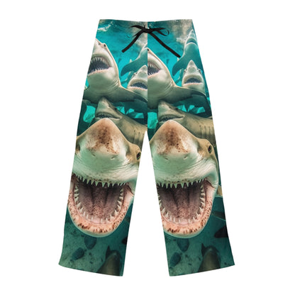 Laughing Lemon Sharks: Joyful Sea Jaws Ocean Deep - Women's Pajama Pants (AOP)