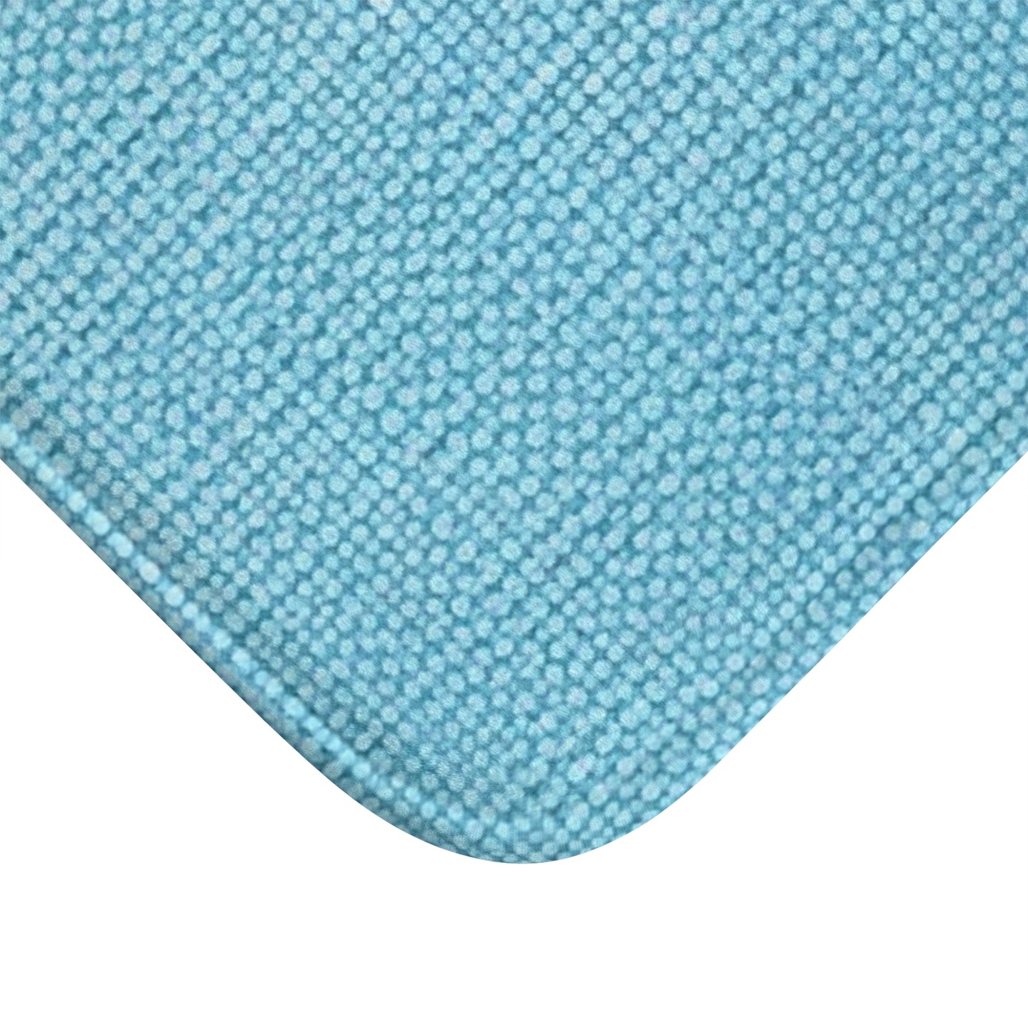 Bright Aqua Teal: Denim-Inspired Refreshing Blue Summer Fabric - Bath Mat