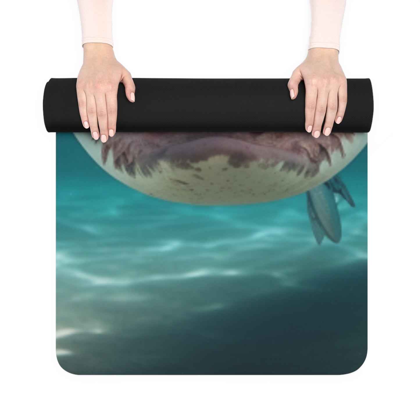 Bull Shark: River Monster Menace - Realistic Dark Water Predator - Rubber Yoga Mat