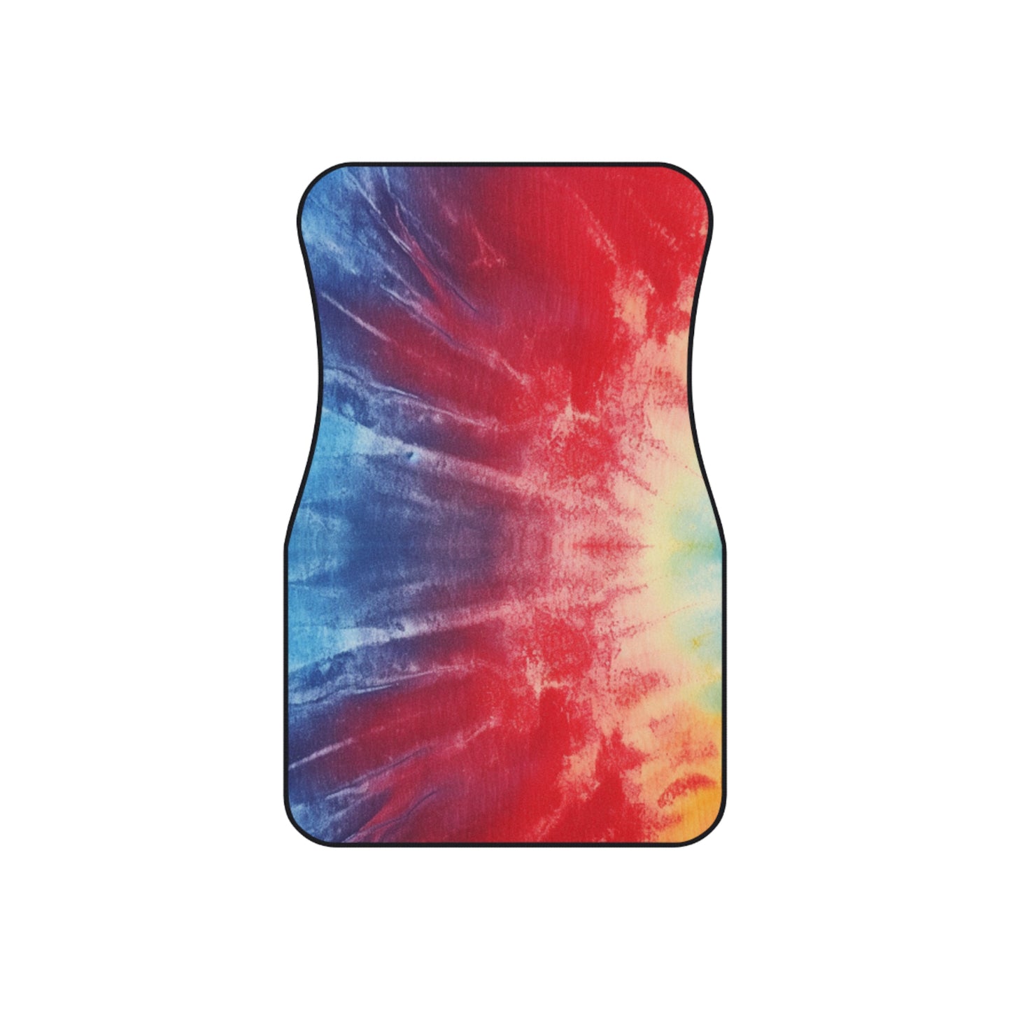 Denim Rainbow Tie-Dye: Espectáculo de diseño de tela multicolor vibrante - Alfombrillas para coche (Juego de 4) 