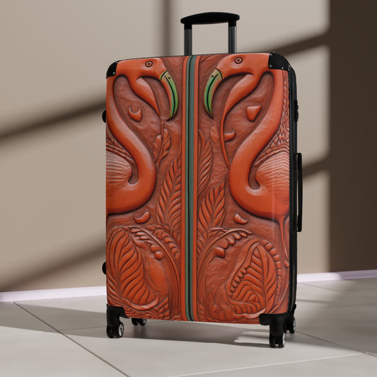 Flamingo Artisan Carved Cabinet Suitcase