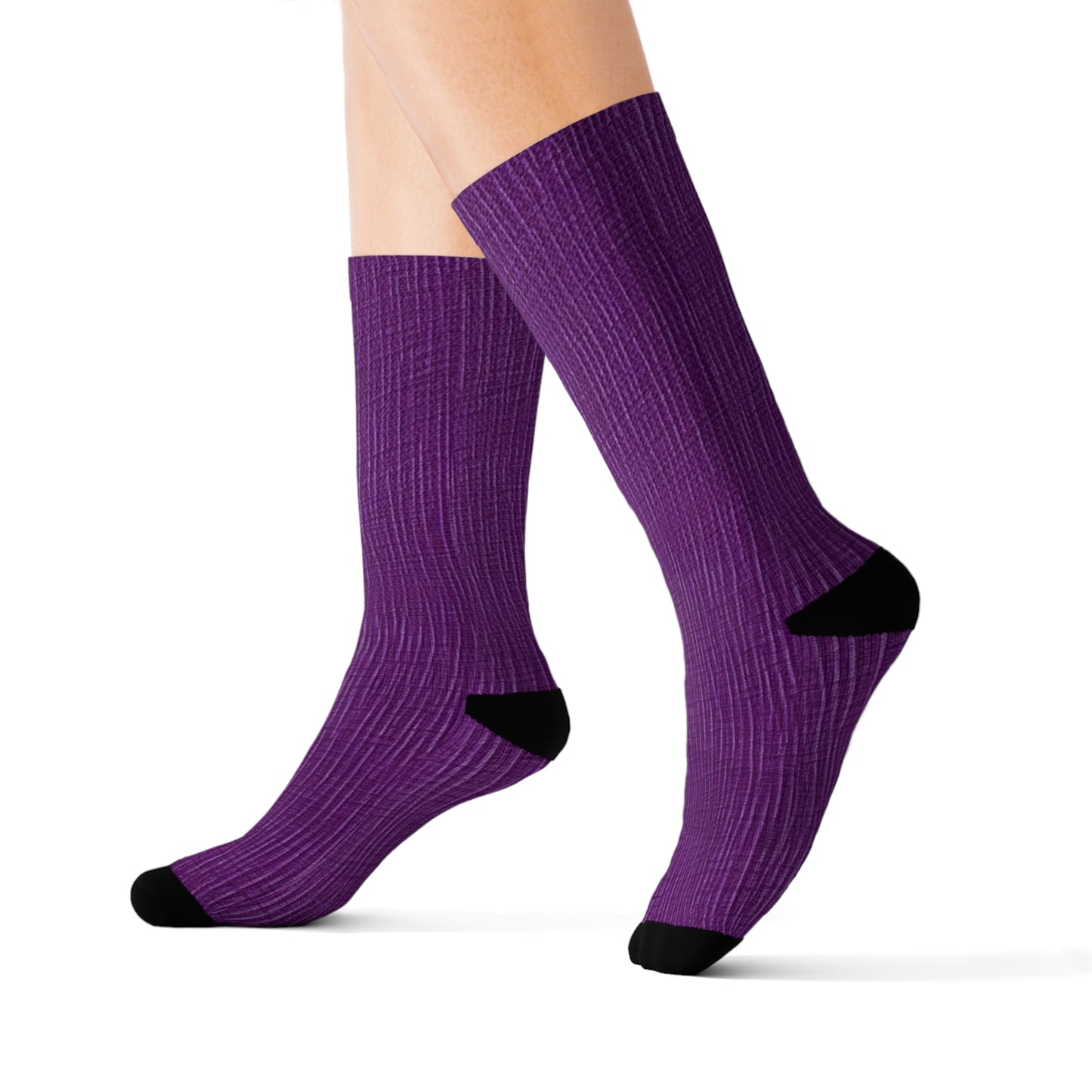 Violet/Plum/Purple: Denim-Inspired Luxurious Fabric - Sublimation Socks