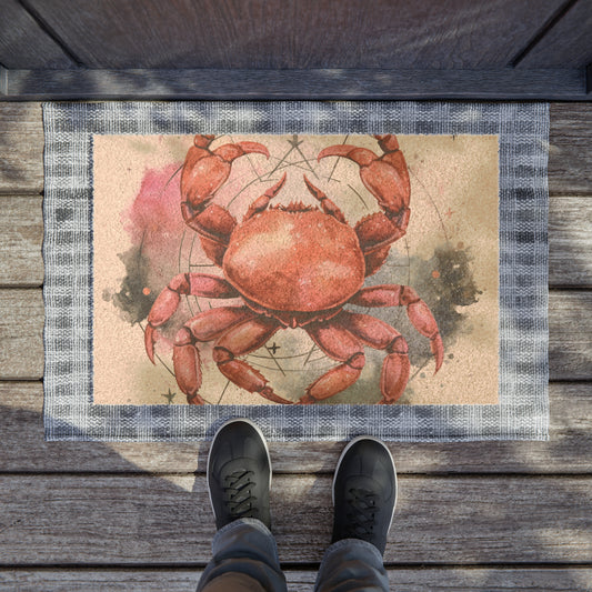 Zodiac Crab Cancer Astrology Style Door Coir Mat - Grade A Tufted Coir Coconut Fiber