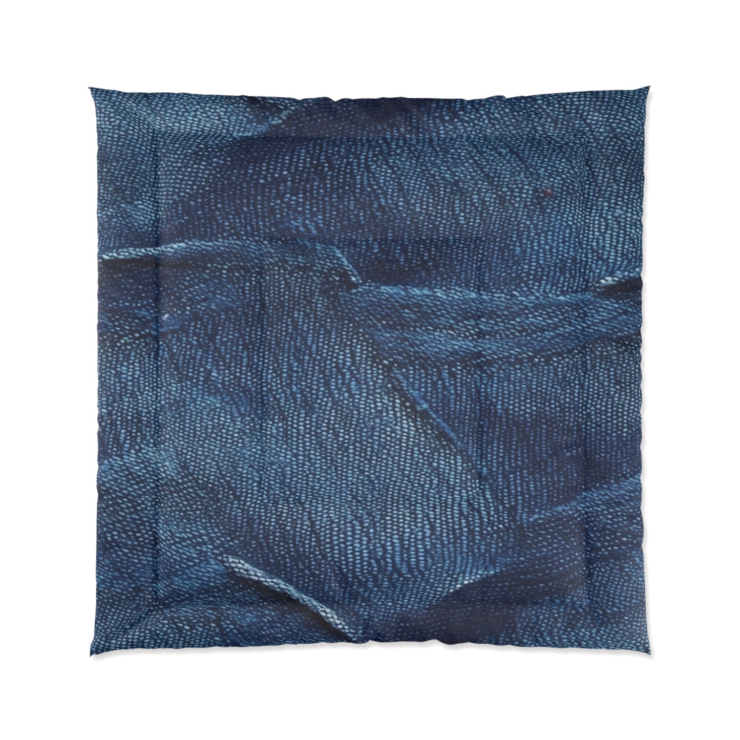 Dark Blue: Distressed Denim-Inspired Fabric Design - Comforter