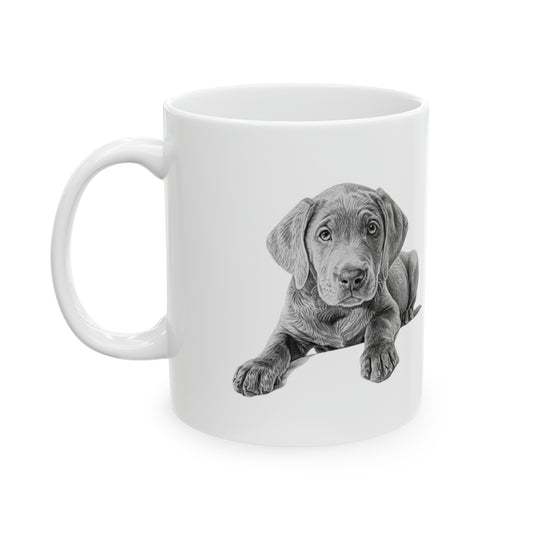 Charcoal Labrador Dog, Puppy Lover Gift, Ceramic Mug, 11oz