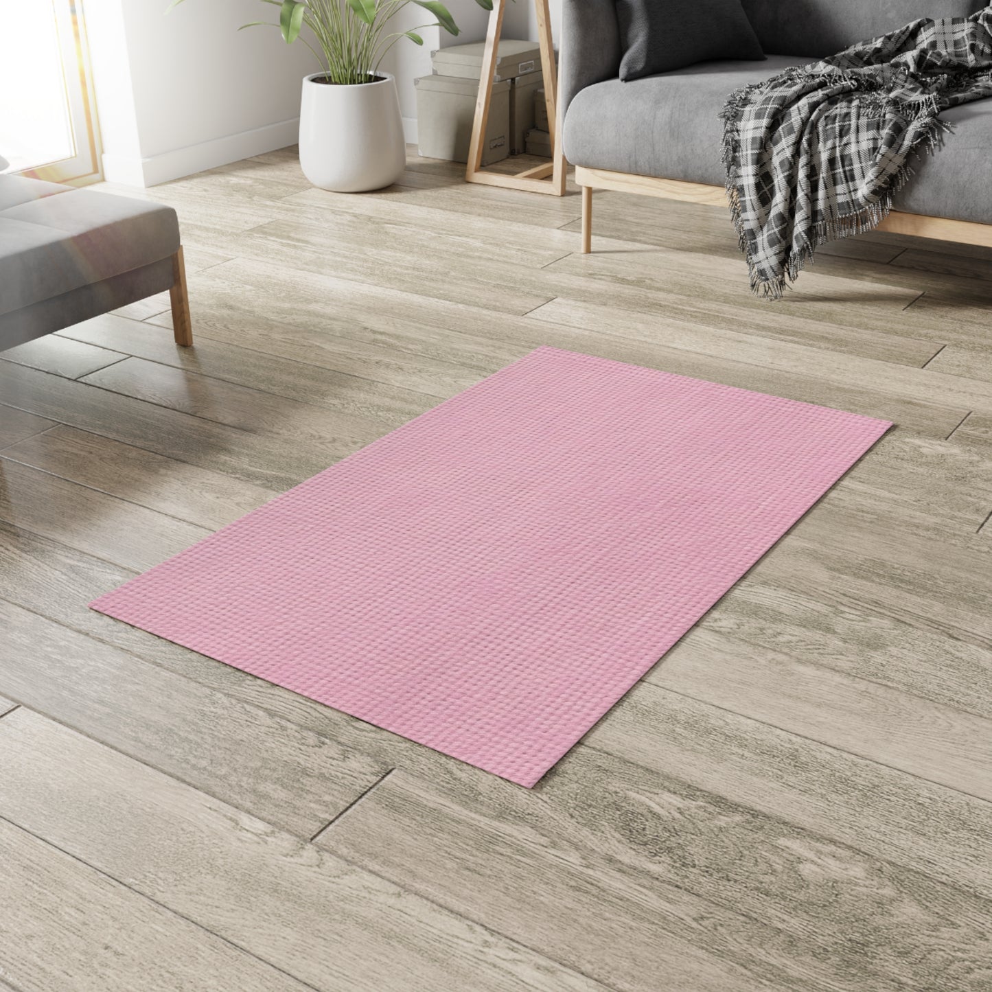 Blushing Garment Dye Pink: Denim-Inspired, Soft-Toned Fabric - Dobby Rug