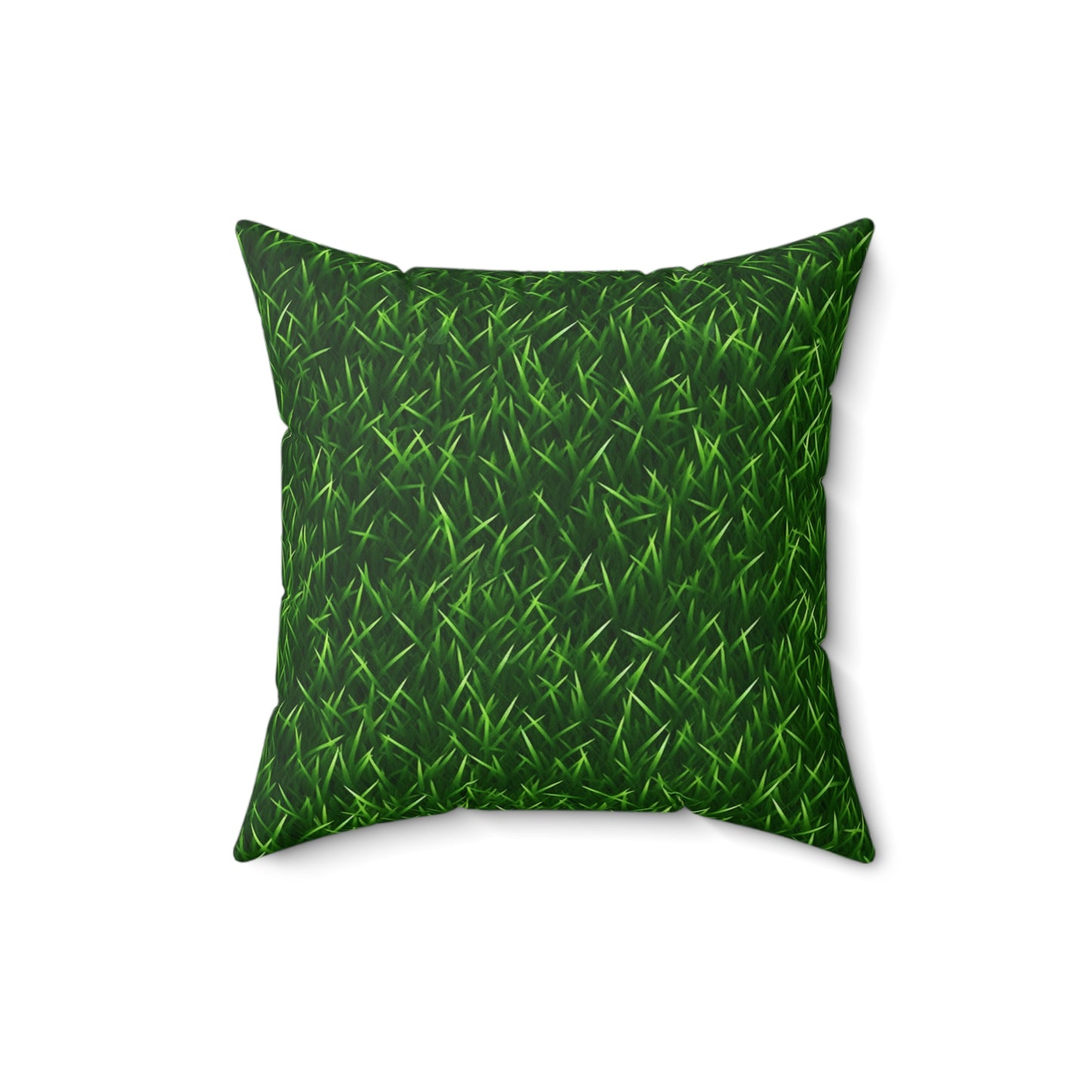 Touch Grass Indoor Style Outdoor Green Artificial Grass Turf - Spun Polyester Square Pillow