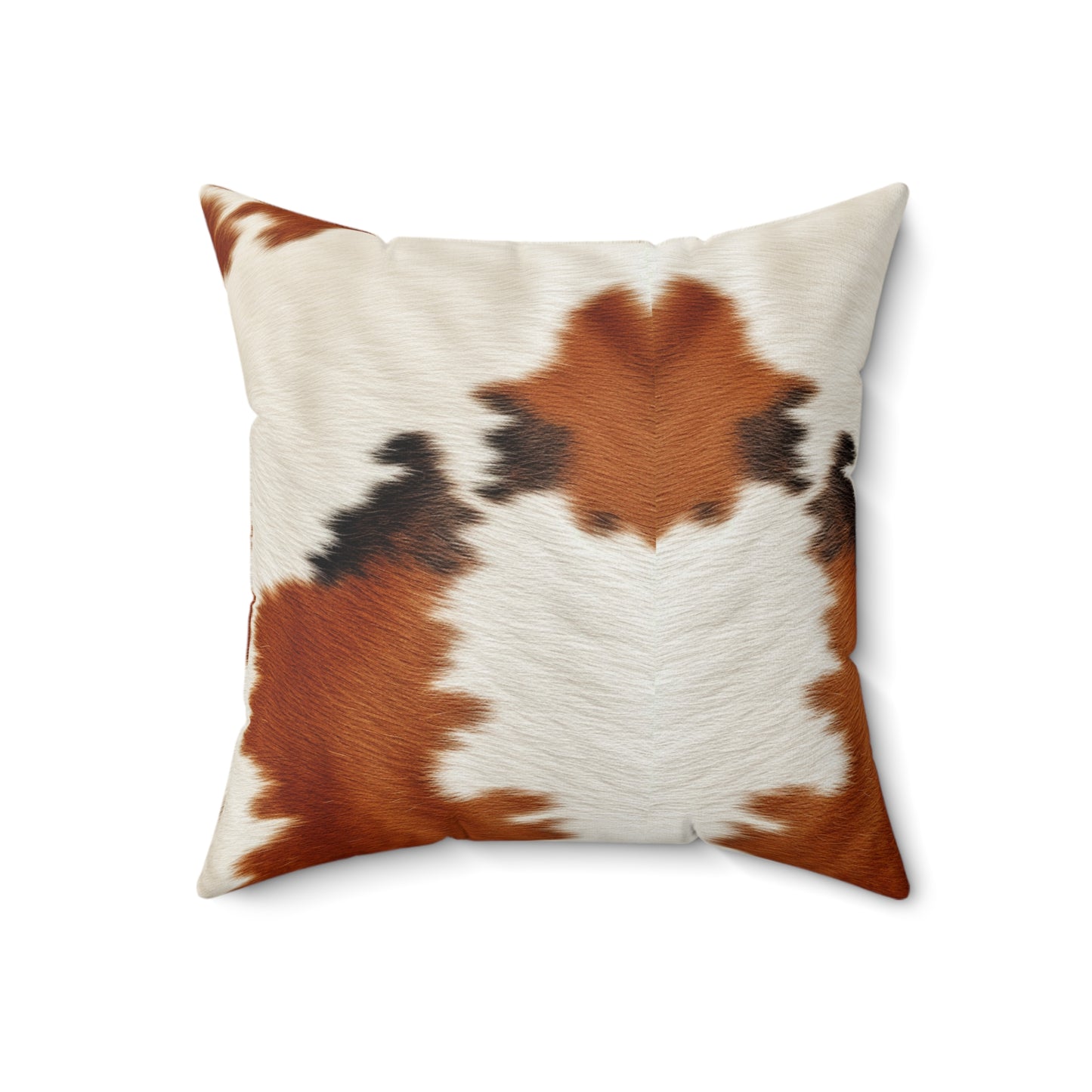 Hair Cowhide Leather Natural Design Tough Durable Rugged Style - Spun Polyester Square Pillow