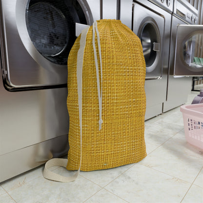 Radiant Sunny Yellow: Denim-Inspired Summer Fabric - Laundry Bag