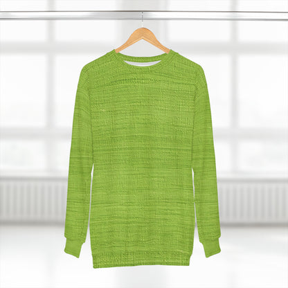 Lush Grass Neon Green: estilo de tela primaveral inspirado en la mezclilla - Sudadera unisex (AOP)