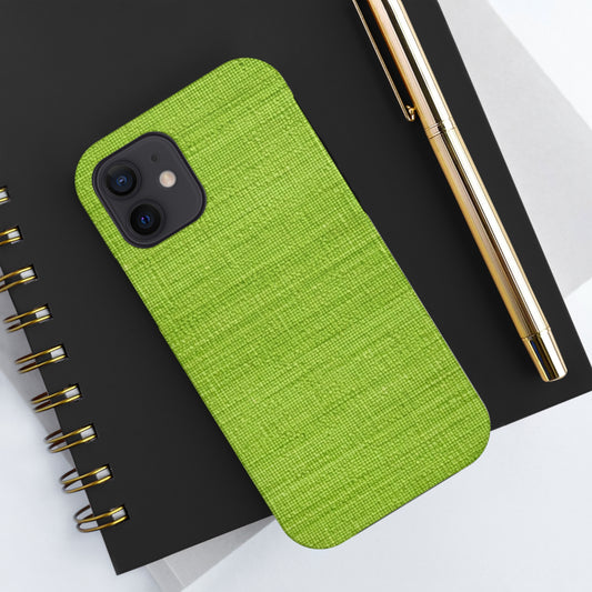 Lush Grass Neon Green: Denim-Inspired, Springtime Fabric Style - Tough Phone Cases