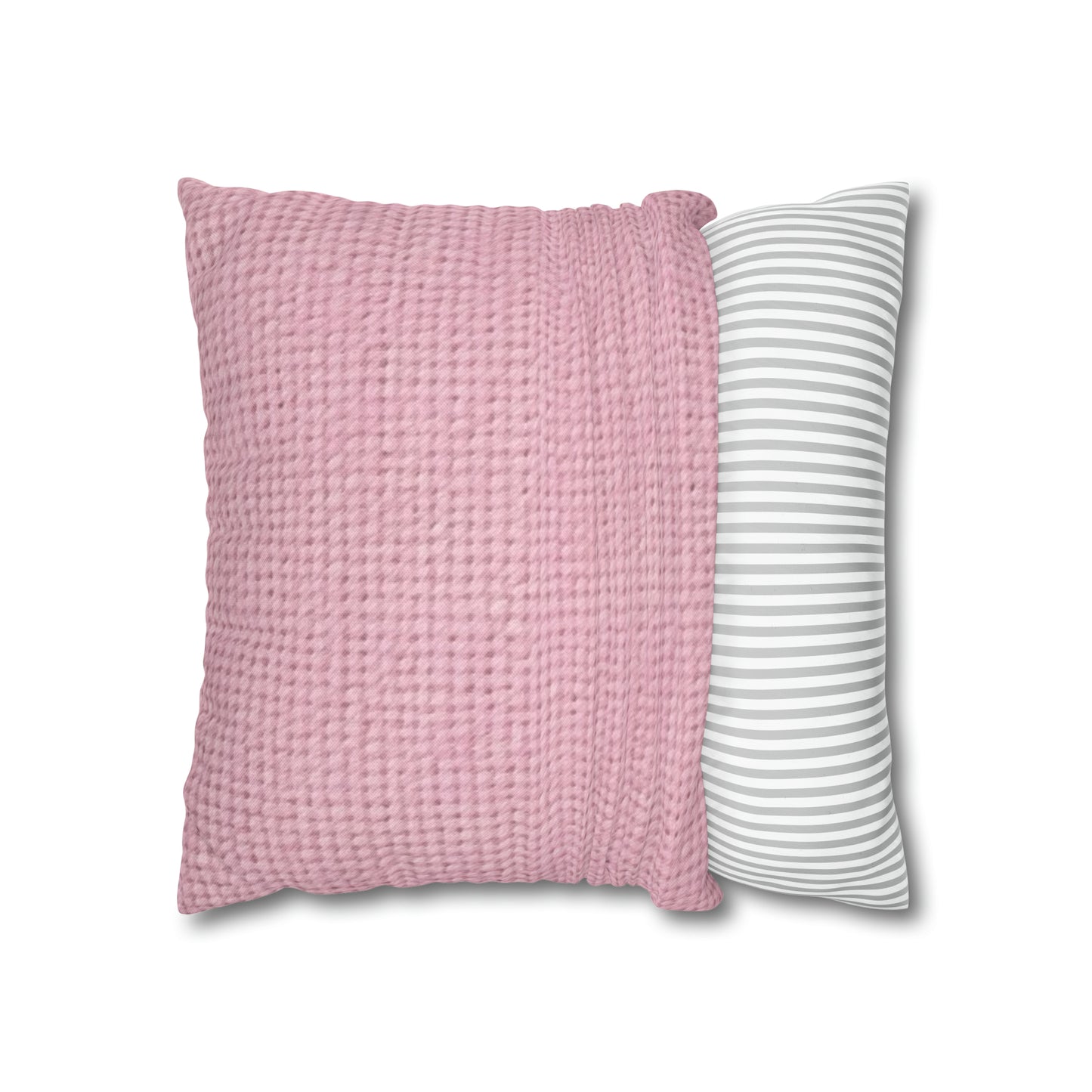 Blushing Garment Dye Pink: tela de tonos suaves inspirada en la mezclilla - Funda de almohada cuadrada de poliéster hilado