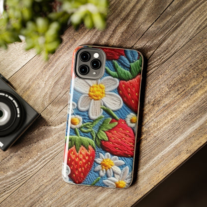 Orchard Berries: Juicy Sweetness from Nature's Garden - Fresh Strawberry Elegance - Tough Phone Cases