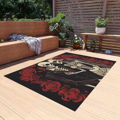 Halloween Wedding Bride & Groom Love - Holiday Festive - Outdoor Rug