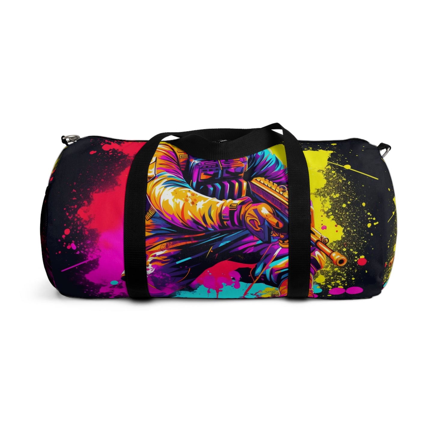 Paintball Action Sport: Player in Battle, Paint Splatter - Duffel Bag