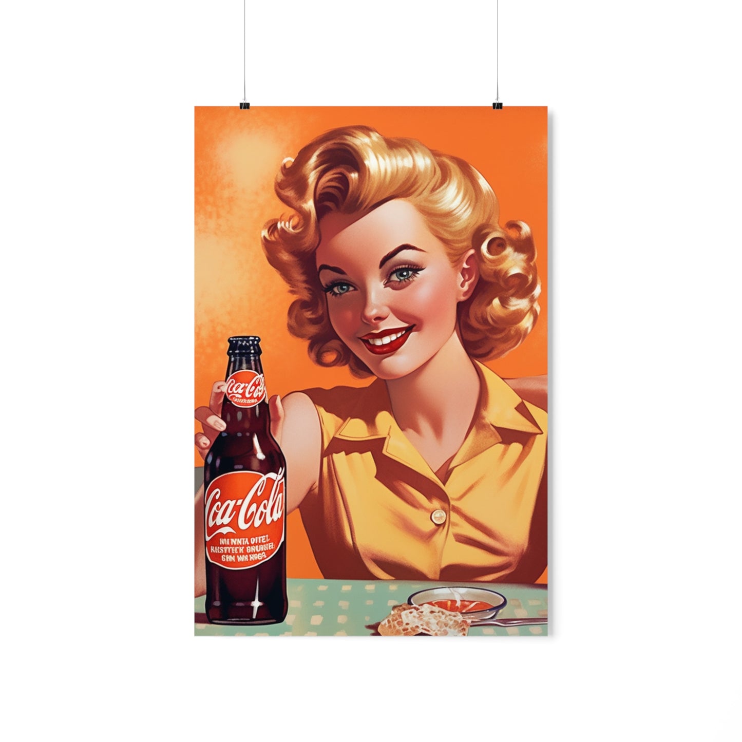 Retro Pop Art Cola Drink Style Vintage Soda Advertisement - Premium Matte Vertical Posters