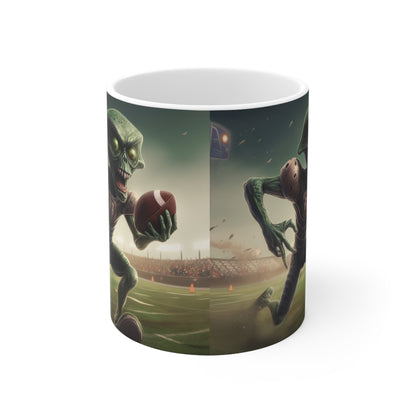 Alien Football Space Sport Game Stadium Athlete Galaxy Player - Ceramic Mug 11oz