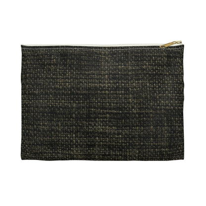 Sophisticated Seamless Texture - Black Denim-Inspired Fabric - Accessory Pouch