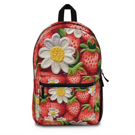 Strawberry Strawberries Embroidery Design - Fresh Pick Red Berry Sweet Fruit - Backpack