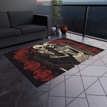 Halloween Wedding Bride & Groom Love - Holiday Festive - Outdoor Rug