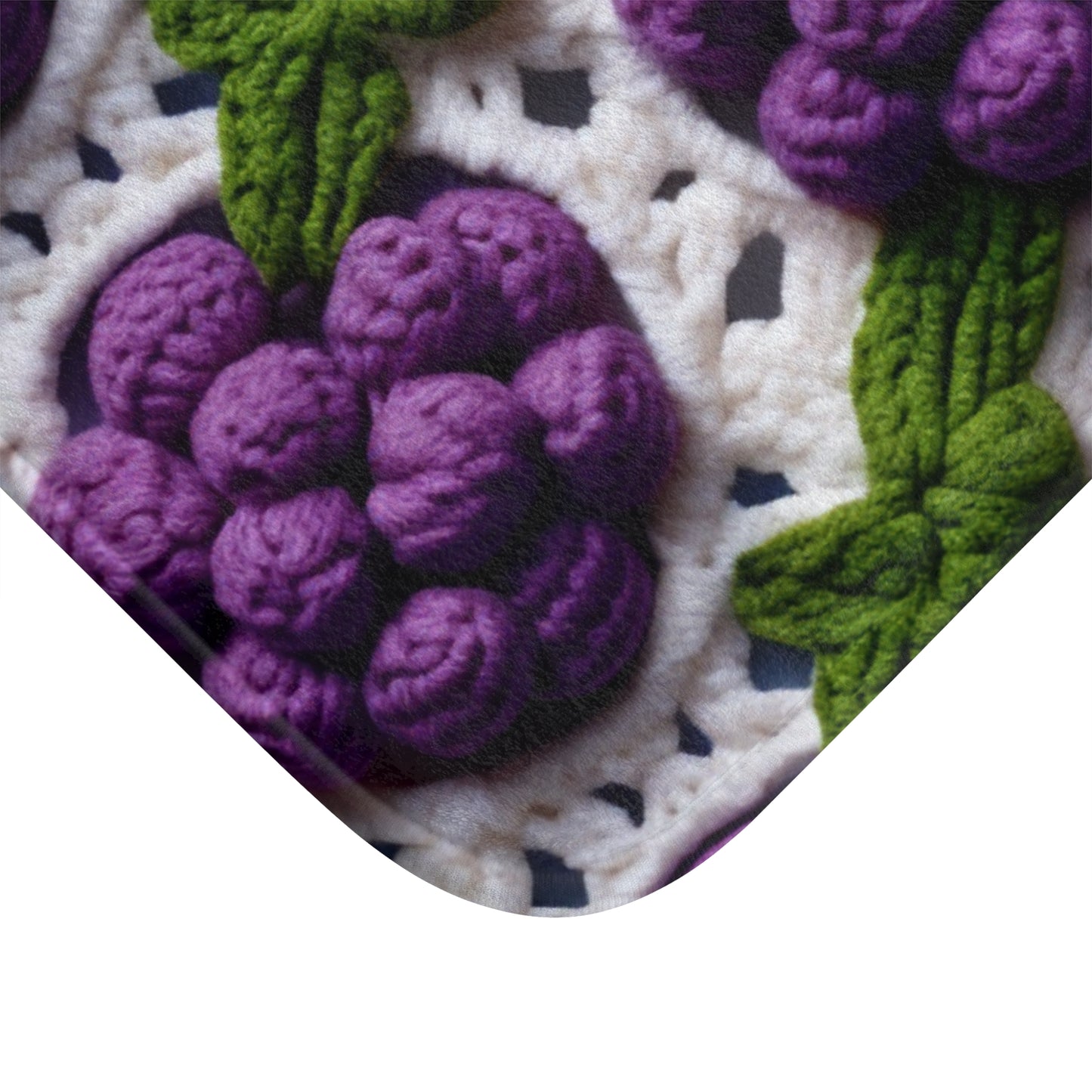 Crochet Grapes Pattern - Granny Square Design - Fresh Fruit Pick - Orchard Purple Snack Food - Bath Mat