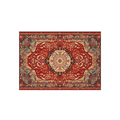 Chenille Outdoor Rug, Traditional Design, 8x10 or 5x8 Size Options, Red Oriental