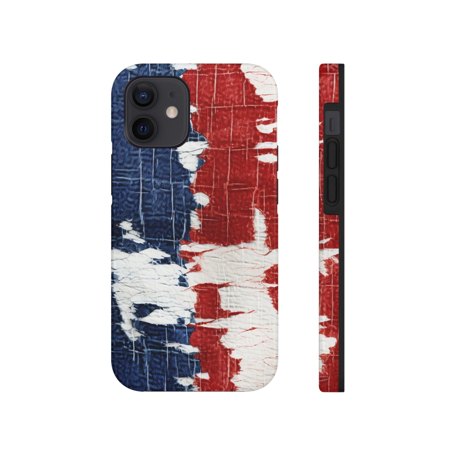 Patriotic Red, White & Blue: Distressed Denim-Style, Torn Fabric - Tough Phone Cases