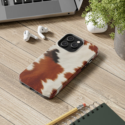 Hair Cowhide Leather Natural Design Durable Rugged Style - Tough Phone Cases