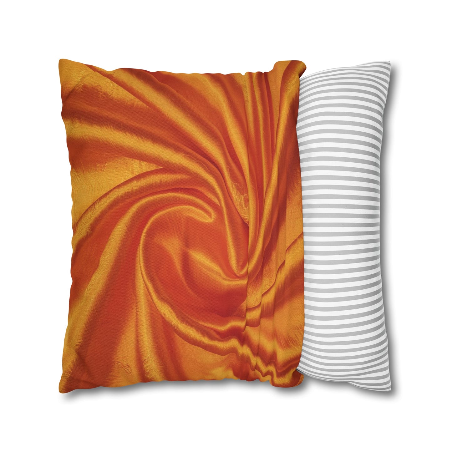 Orange Silk, Spun Polyester Square Pillowcase