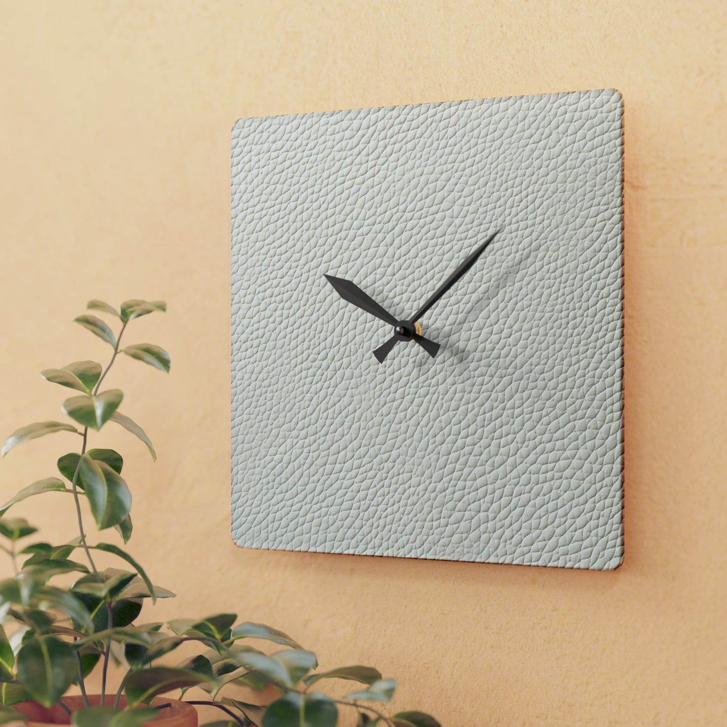 White Leather Design - Acrylic Wall Clock