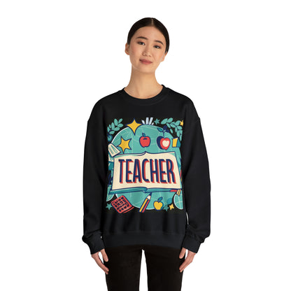 Teacher Schoolhouse Nostalgia Retro Educator Classroom - Sudadera unisex Heavy Blend™ con cuello redondo 