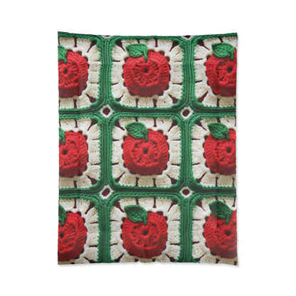 Apple Granny Square Crochet Pattern: Wild Fruit Tree, Delicious Red Design - Bed Comforter