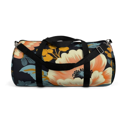 Vintage 50s 60s Inspired High-Waisted Floral Pattern Duffel Bag