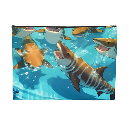 Tiger Shark: Ocean Marine Wildlife - Underwater - Accessory Pouch