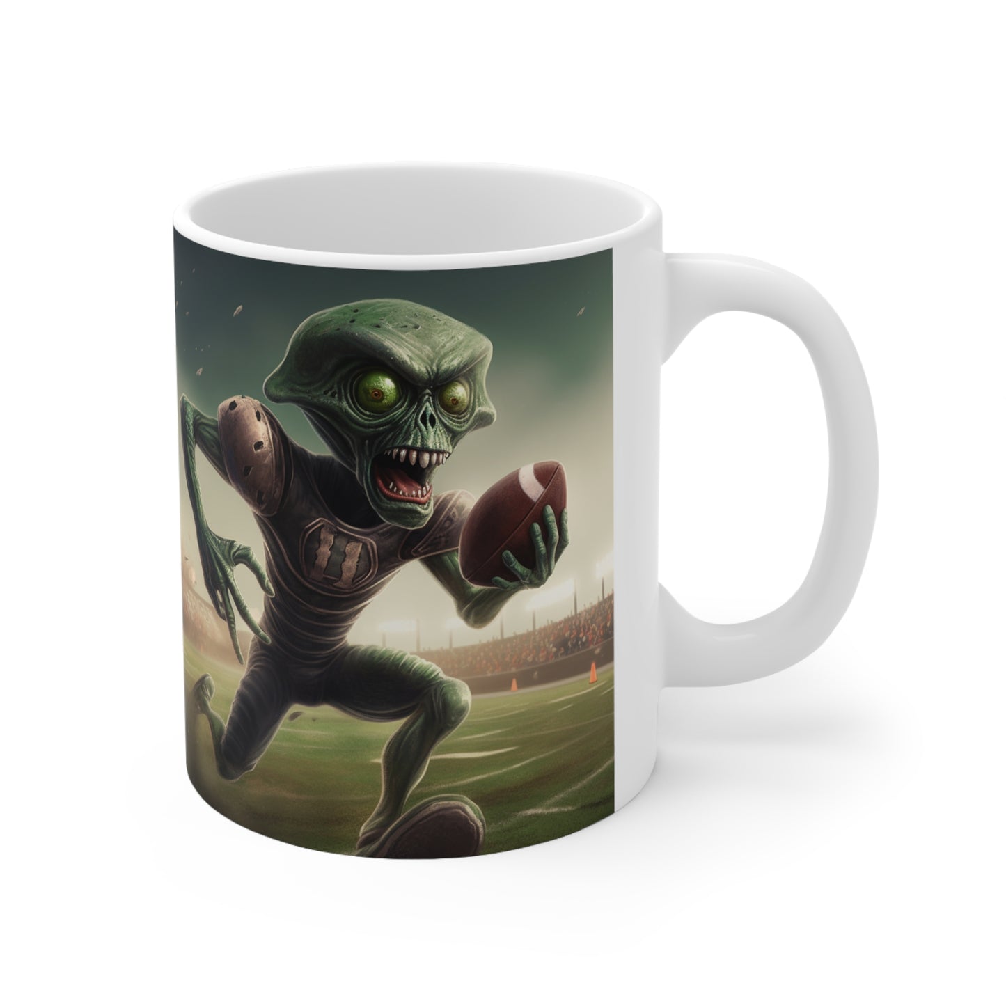 Alien Football Space Sport Game Stadium Athlete Galaxy Player - Ceramic Mug 11oz