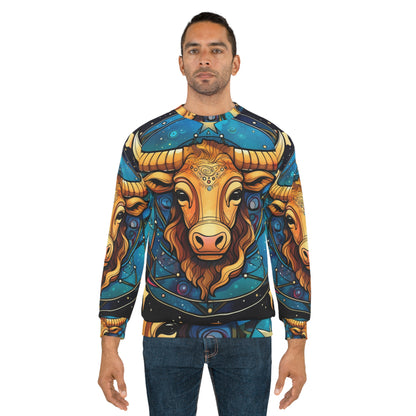 Taurus Constellation Zodiac Sign Astrology Cosmic Art - Unisex Sweatshirt (AOP)