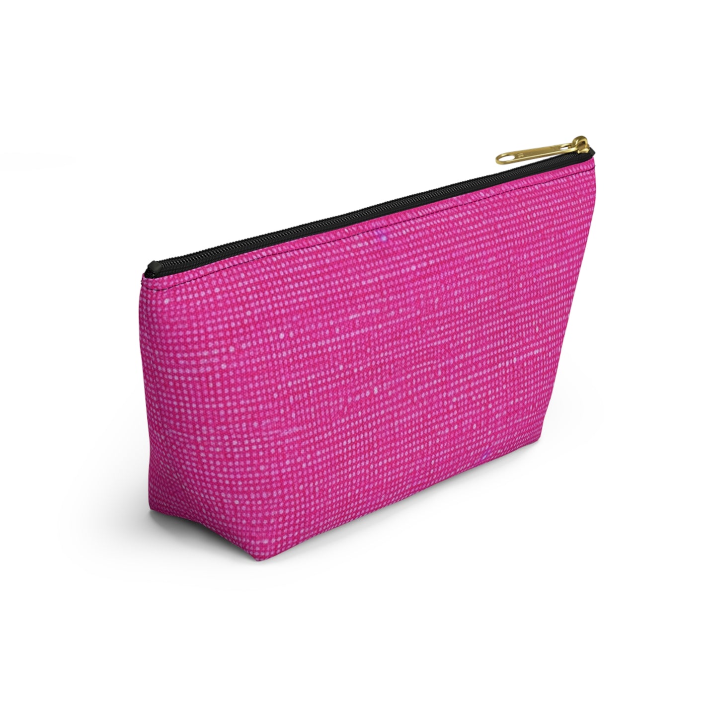 Hot Neon Pink Doll Like: Denim-Inspired, Bold & Bright Fabric - Accessory Pouch w T-bottom