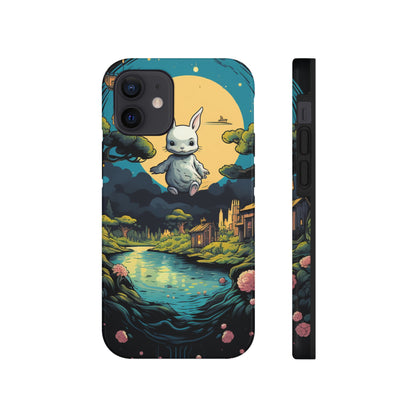 White Rabbit Mystery Psychedelic Fantasy Anime Cartoon Bunny - Tough Phone Cases