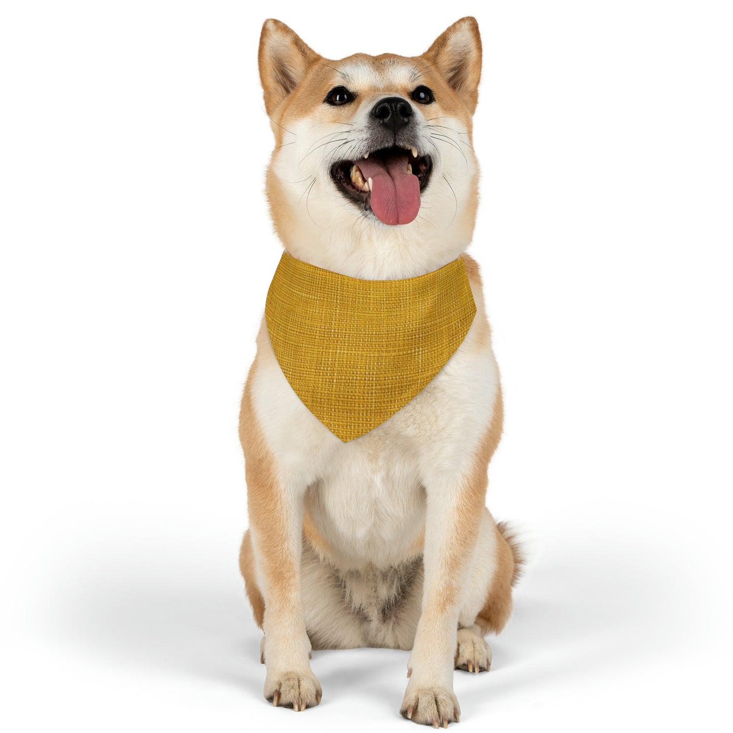 Radiant Sunny Yellow: Denim-Inspired Summer Fabric - Dog & Pet Bandana Collar