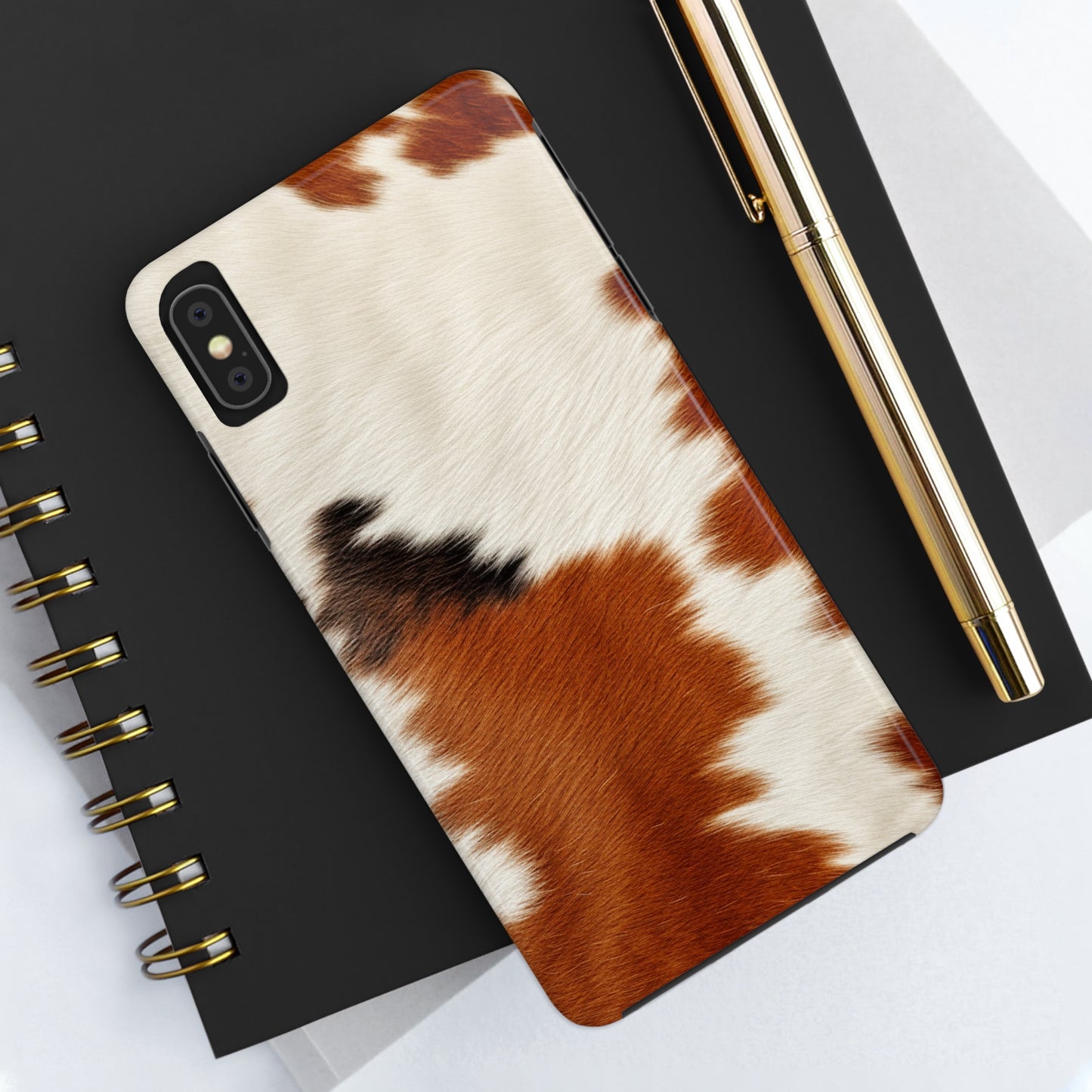 Hair Cowhide Leather Natural Design Durable Rugged Style - Tough Phone Cases