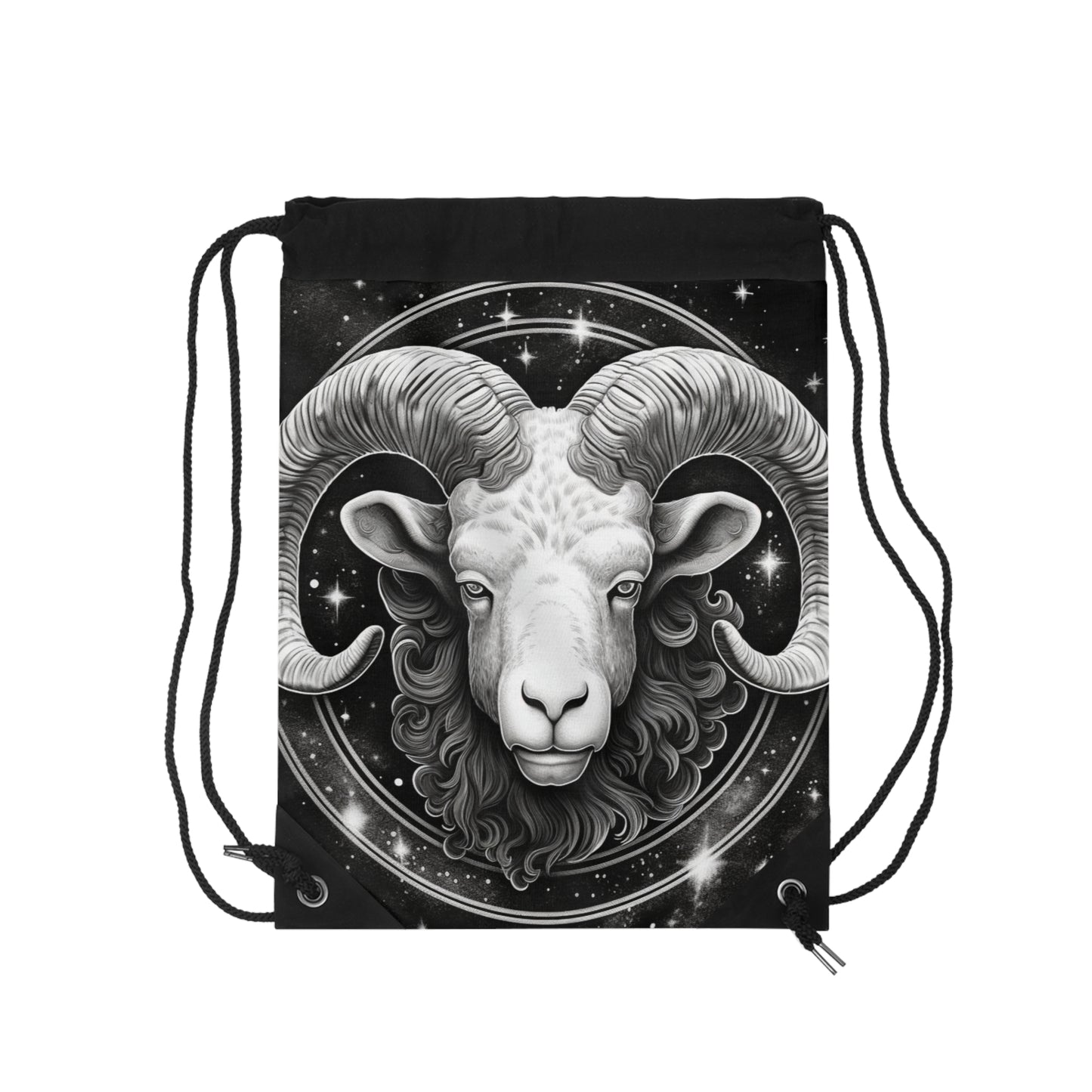 Aries Zodiac, Ram Symbol Design, Fire Element, Drawstring Bag