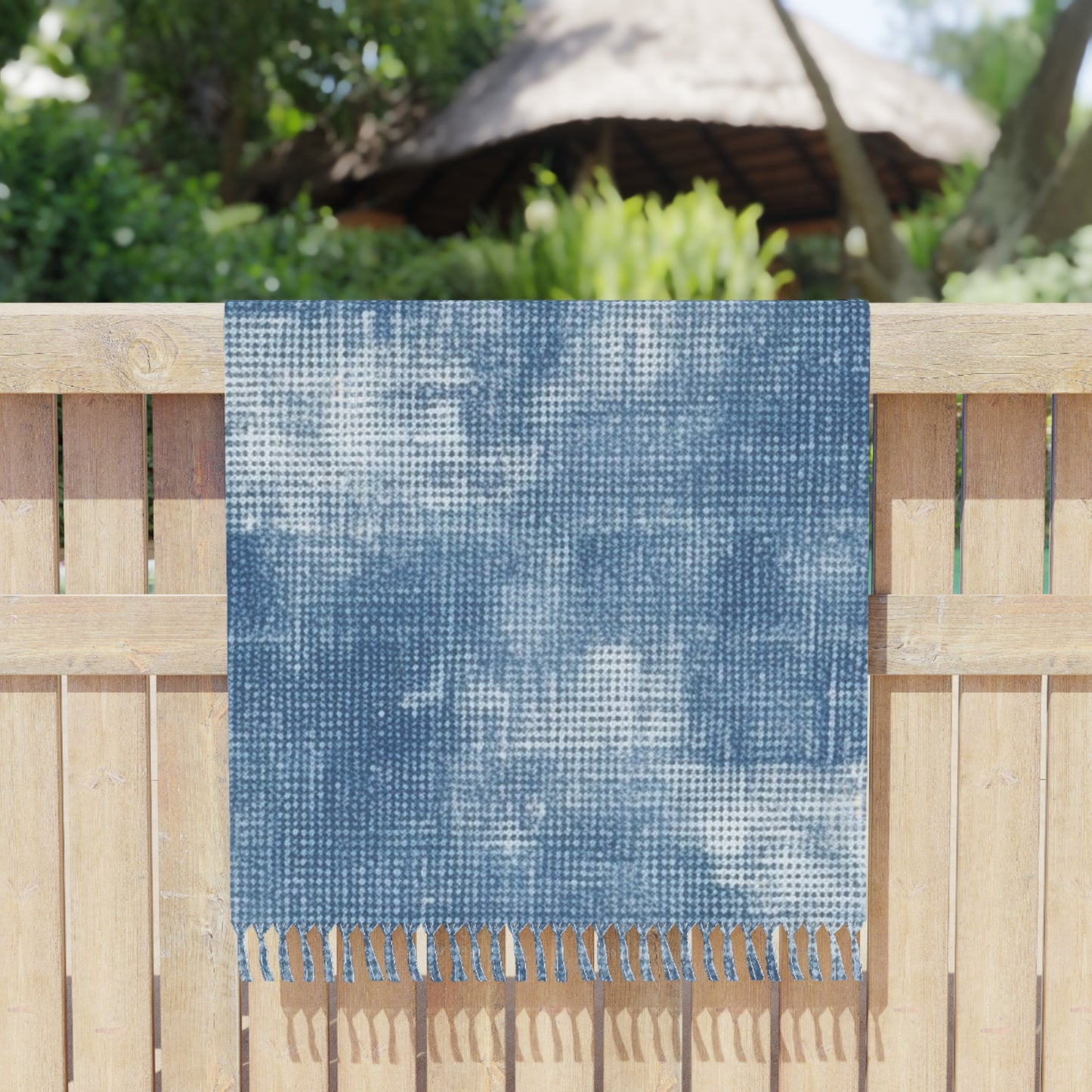 Faded Blue Washed-Out: Denim-Inspired, Style Fabric - Boho Beach Cloth