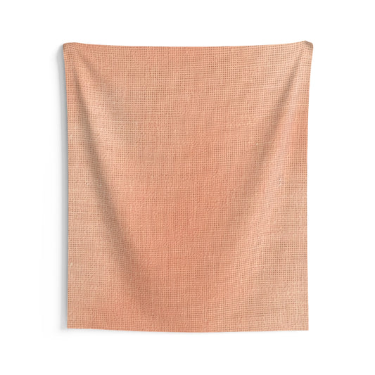 Soft Pink-Orange Peach: Denim-Inspired, Lush Fabric - Indoor Wall Tapestries