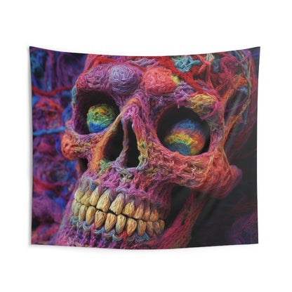 Crochet Skeleton Skull Halloween - Indoor Wall Tapestries