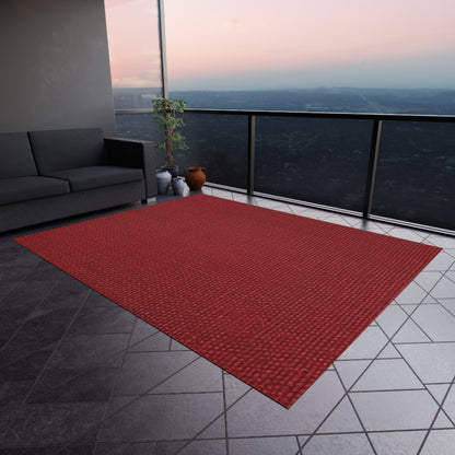 Bold Ruby Red: Denim-Inspired, Passionate Fabric Style - Outdoor Rug