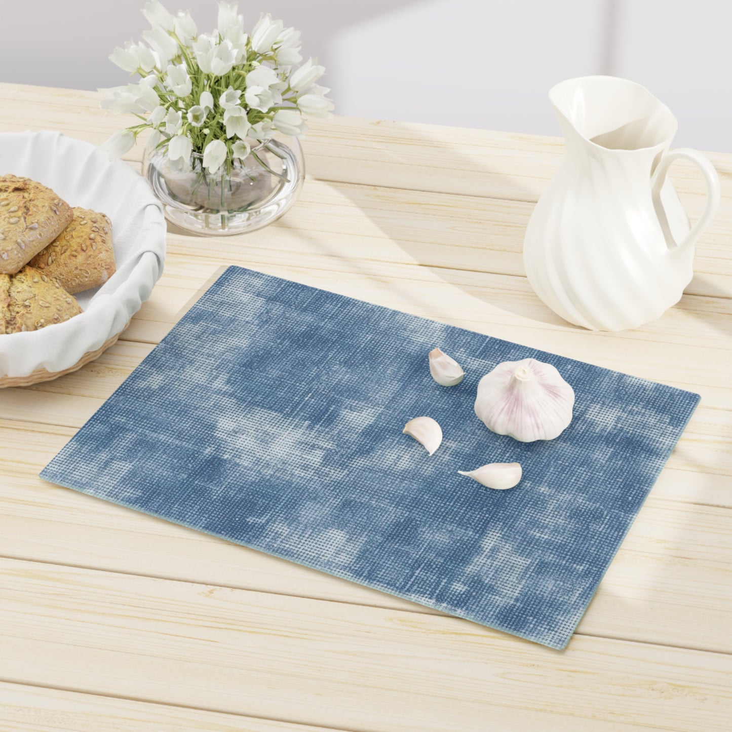 Faded Blue Washed-Out: Denim-Inspired, Style Fabric - Cutting Board